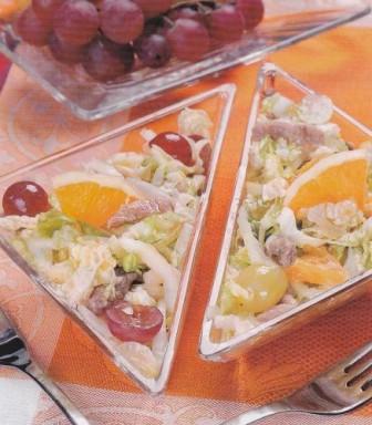 салат из свинины с фруктами